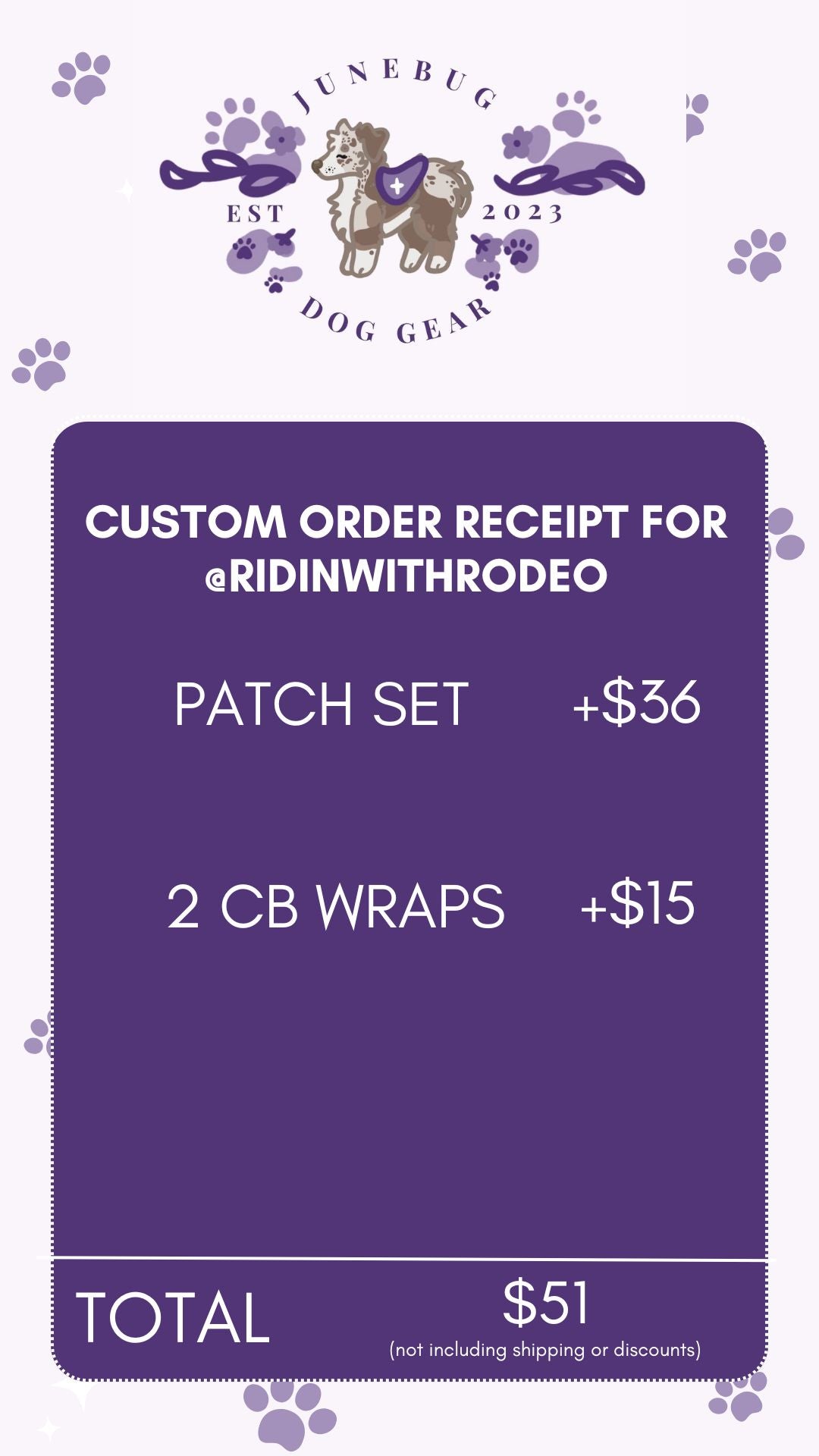 Custom Order for @ridinwithrodeo